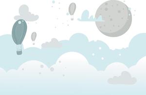 Fototapet - Baloane în nori, ilustrație (147x102 cm)