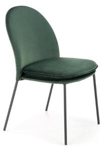 Scaun K443, verde/negru, stofa catifelata/metal, 50x58x84 cm