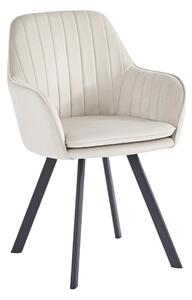 Scaun AURIL, stofa catifelata crem - Bluvel 30, 57x56x88 cm