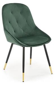 Scaun K437, verde inchis/negru, stofa catifelata/metal, 49x55x88 cm