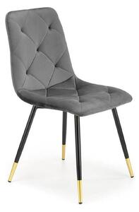 Scaun K438, gri/negru, stofa catifelata/metal, 45x50x86 cm
