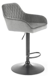 Scaun bar H103, gri - Bluvel 14/negru, stofa catifelata/otel, 55x55x92