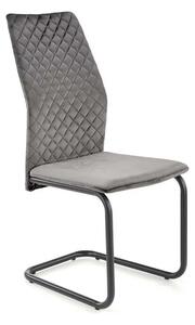 Scaun K444, gri/negru, stofa catifelata/metal, 44x54x97 cm