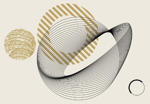 Fototapet - Linii și cercuri abstracte (147x102 cm)