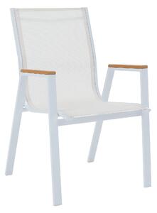 Scaun de gradina BONTO, alb, material textil/otel, 61x56x90 cm