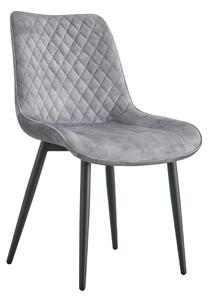 Scaun ZAINA TIP 1, gri deschis/negru, stofa catifelata/metal, 50x64x84