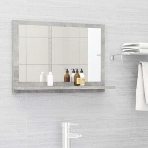 Dulap de baie cu oglindă, gri beton, 60 x 10,5 x 37 cm, PAL