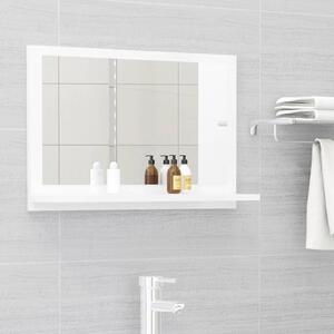 Oglindă de baie, alb extralucios, 60 x 10,5 x 37 cm, PAL