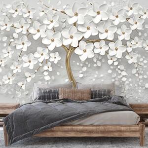 Fototapet - Copac alb cu flori (147x102 cm)