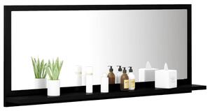Oglindă de baie, negru, 90 x 10,5 x 37 cm, PAL