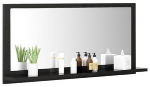 Oglindă de baie, negru extralucios, 80 x 10,5 x 37 cm PAL