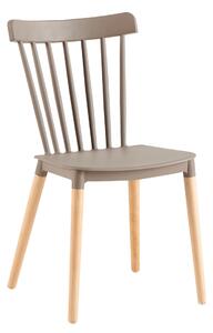 Scaun ZOSIMA, gri/fag, plastic/lemn, 54x44x83 cm