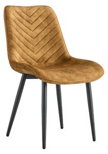 Scaun ZAINA TIP 2, maro-auriu/negru, stofa catifelata/metal, 50x64x84