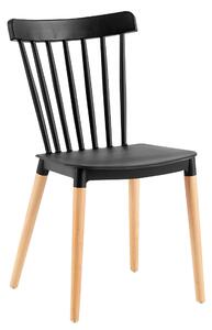 Scaun ZOSIMA, negru/fag, plastic/lemn, 54x44x83 cm