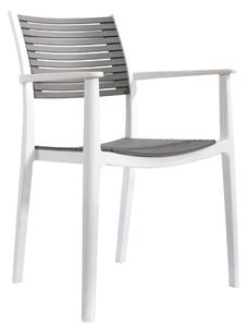 Scaun HERTA, gri/alb, plastic, 57x57x86 cm