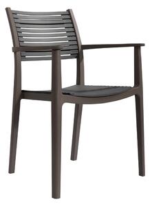 Scaun HERTA, gri/maro, plastic, 57x57x86 cm