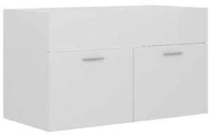 Dulap de chiuvetă, alb extralucios, 80x38,5x46 cm, PAL