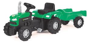 Tractor cu pedale și cărucior negru/verde