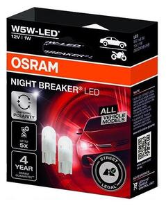 SET 2x bec LED auto Osram NIGHT BREAKER W2.1x9.5d/1W/12V 5700K
