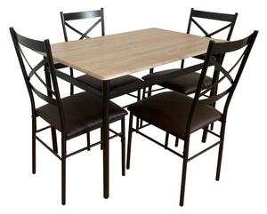 Set masa cu 4 scaune NAREN, stejar sonoma/negru