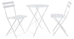 Set gradina OBAX, alb, otel, cu masuta si 2 scaune