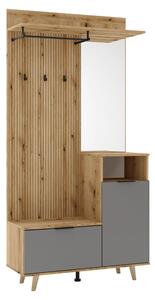 Mobilier hol NODRI, stejar evoke/gri grafit, DTD laminat, 100x40x204 c