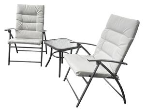 Set gradina MUSON, gri deschis/gri inchis, tesatura/sticla/metal, cu m