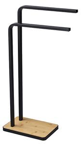 Stander prosoape LABAV, negru/stejar, lemn/metal, 20x42x77 cm