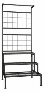 Etajera BALKO, negru, metal, 60x54x158 cm