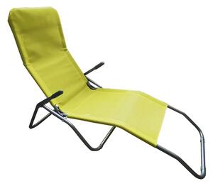Sezlong gradina SELNO, verde/gri, plasa/otel, 58x160x97 cm