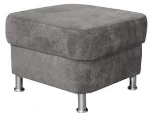 Taburet SANTIAGO, stofa catifelata gri - Matrix 17, 58x58x41 cm