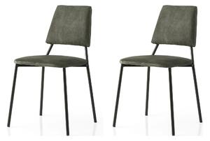 Set 2 scaune LIMA 4553 V2, gri inchis/negru, stofa catifelata/metal, 4