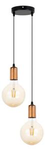 Lustră pe cablu MIROS 2xE27/60W/230V rotundă neagră/cupru