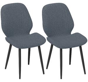 HOMCOM Scaune Tapitate Metalice, Gri Modern | Aosom Romania