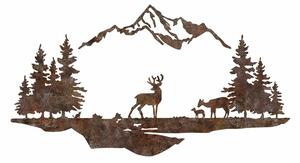 Decoratiune perete RUSTY LANDSCAPE 1, maro, metal, 70x38 cm