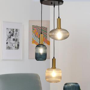 Lustră pe cablu ONLI DOROTY 1xE27/22W/230V albastru/auriu