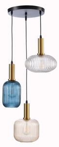 Lustră pe cablu ONLI DOROTY 1xE27/22W/230V albastru/auriu