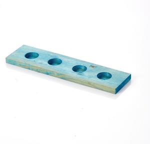 Suport lumanari TEALIGHT MA, albastru, lemn, 35x9 cm