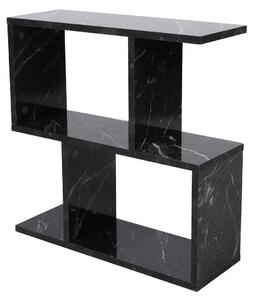 Masuta laterala LIFE, negru cu efect de marmura, PAL melaminat, 60x20x