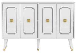 Comoda ROLAND, alb/auriu, PAL melaminat, 120x30x80 cm