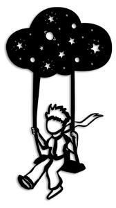 Decoratiune perete THE LITTLE PRINCE 6, negru, metal, 34x62 cm