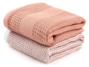 Set 2 prosoape baie BETTY, somon, bumbac, 40x60 cm