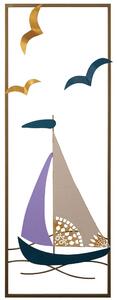 Decoratiune perete PORT DE CANNES-2, multicolor, metal, 32x90 cm