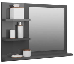 Oglindă de baie, gri extralucios, 60 x 10,5 x 45 cm, PAL