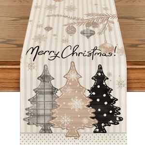 Runner de Craciun din in NOEL BRUNCH 33x180 cm, bej