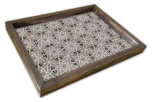 Tava AT-012, nuc/gri, lemn de pin, 40x30 cm