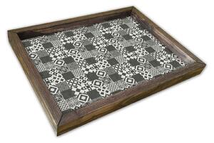 Tava AT-008, nuc/gri, lemn de pin, 40x30 cm
