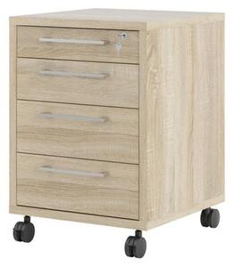 Masă de birou Modulo 150 x 80 cm + container, stejar sonoma / gri