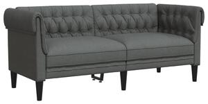 Canapea Chesterfield cu 2 locuri, gri închis, material textil