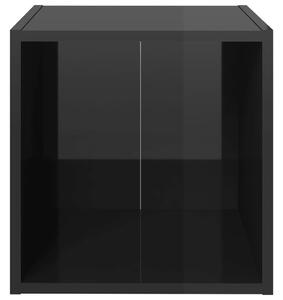 Comodă TV, negru extralucios, 37x35x37 cm, PAL